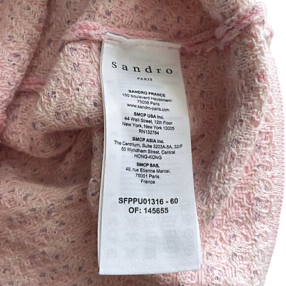 Sandro Daniella Pink Tweed Knit Top Tank - Picture 6 of 9